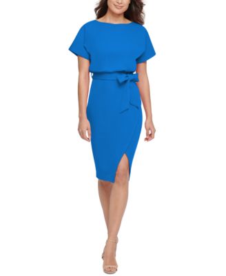PUMA testing122 - Belted Blouson Wrap Sheath Dress