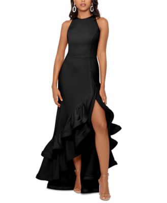 Betsy & Adam - Petite Ruffled High-Low Gown