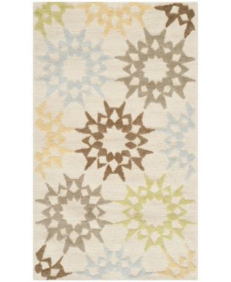 Martha Stewart Collection - Area Rug, Block Quilt MSR1843A-3 CR&Egrave;ME 2'-6" X 4'-3"