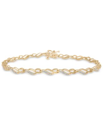 Macy's - Diamond Link Bracelet (1/10 ct. t.w.) in 10k Gold
