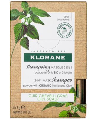 Klorane - Oil Control 2-In-1 Mask Shampoo Powder With Nettle & Clay, 8-Pk.