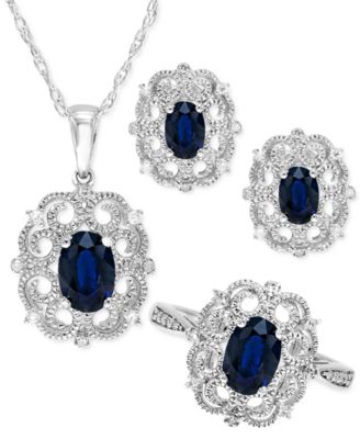 Macy's - Sapphire & Diamond Milgrain Filigree Jewelry Collection