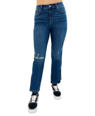 Rewash - Juniors' Distressed Slim Straight-Leg Jeans