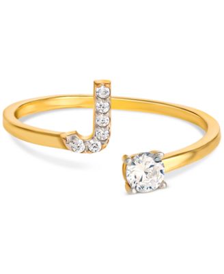 Giani Bernini - Cubic Zirconia Initial Wrap Ring in 18k Gold-Plated Sterling Silver