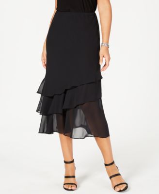 Alex Evenings - Skirt, Tiered Chiffon Midi