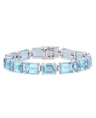 Macy's - Blue Topaz (59-3/4 ct.t.w.) Tennis Bracelet in Sterling Silver