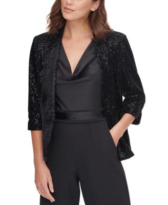Eliza J - Sequinned Velvet Jacket