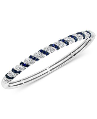 EFFY Collection - Sapphire (1 ct. t.w.) & White Sapphire (1-3/4 ct. t.w.) Bangle Bracelet in Sterling Silver