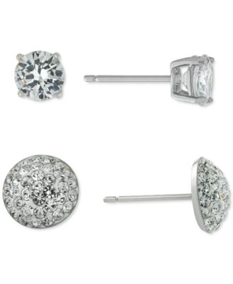 Giani Bernini - 2-Pc. Set Cubic Zircona Solitaire & Cluster Stud Earrings in Sterling Silver