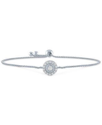Forever Grown Diamonds - Lab-Created Diamond Circle Cluster Bolo Bracelet (1/8 ct. t.w.) in Sterling Silver