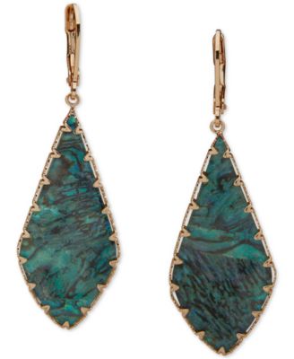 lonna & lilly - Gold-Tone Flat Color Stone Drop Earrings