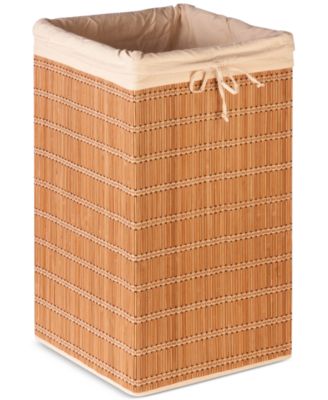 Honey Can Do - Square Bamboo Wicker Hamper