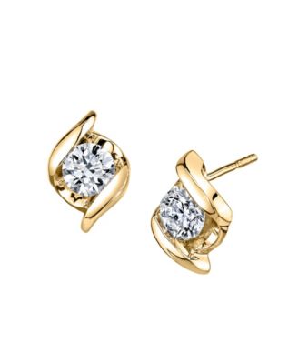 Sirena - Diamond (1/5 ct. t.w.) Twist Earrings in 14k Yellow Gold