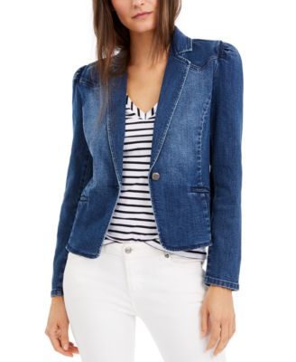 INC International Concepts - Puff-Sleeve Denim Blazer