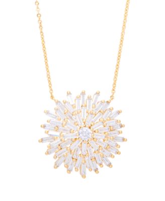 Macy's - Cubic Zirconia Sun 18" Necklace in Fine Gold Plate