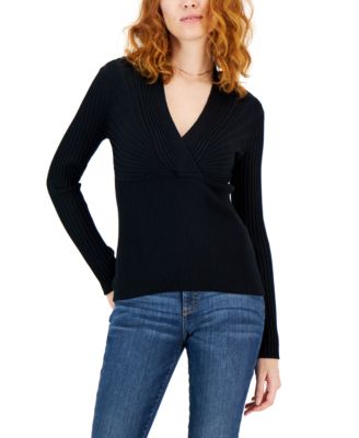 INC International Concepts - Women's Ribbed Surplice Pullover Sweater