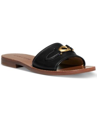 COACH - Ina Logo Emblem Slide Flat Sandals