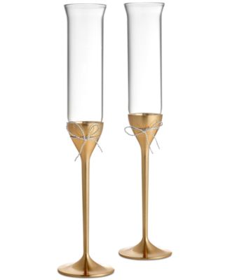 Vera Wang Wedgwood - Wedgwood Gold- & Silver-Plated 2-Pc. Love Knots Toasting Flute Pair