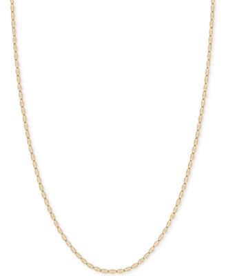Italian Gold - 20" Flattened Link Chain Necklace in 14k Gold