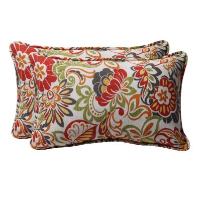 Pillow Perfect - Zoe Citrus Rectangular Throw Pillow (Set of 2)