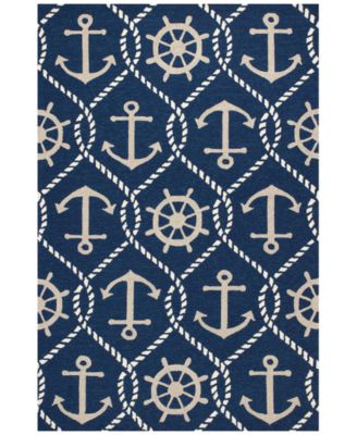 Kas - Harbor Marina 4220 Navy 2' x 3' Indoor/Outdoor Area Rug