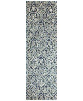 BB Rugs - Medley 5440A Dark Blue 2'6" x 8' Runner Area Rug