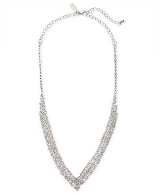 INC International Concepts - Silver-Tone Crystal Pav&eacute; Choker Necklace, 12" + 3" extender