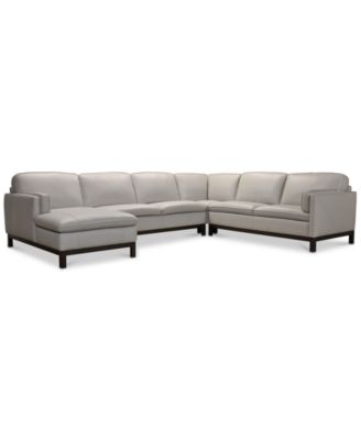 Bernhardt - Virton 136" 4-Pc. Leather Chaise Sectional Sofa, Created for Macy's