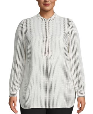 Calvin Klein - Plus Size Florentine Dot-Print Top
