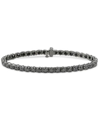 Macy's - Men's Black Diamond Tennis Bracelet (10 ct. t.w.) in Black Rhodium-Plated Sterling Silver