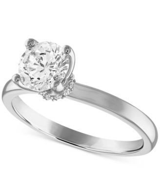 Alethea™ - Certified Diamond Solitaire Engagement Ring (1 ct. t.w.) in 14k White Gold featuring diamonds with the De Beers Code of Origin