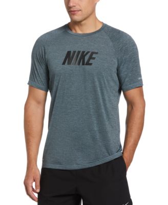 Nike - Men's Logo-Graphic Heather Short-Sleeve Hydroguard Water Shirt