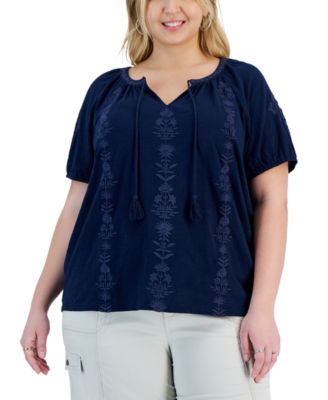 Style & Co - Plus Size Split-Neck Top