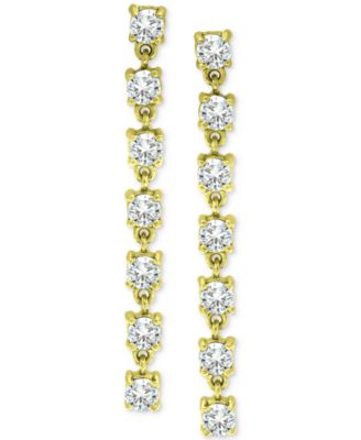 Giani Bernini - Cubic Zirconia Seven Stone Linear Drop Earrings