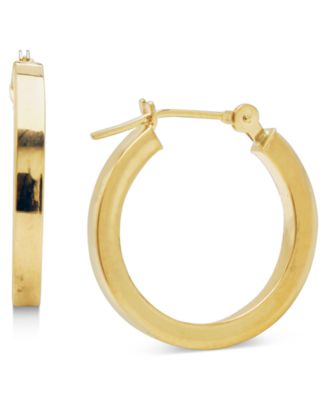 Macy's - 14k Gold Earrings, Polished Square Hoops