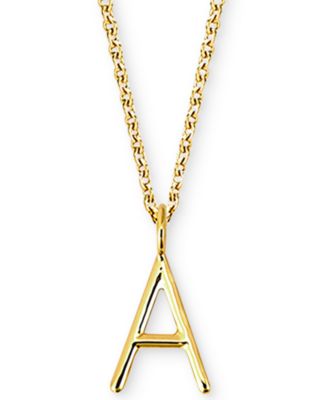 Sarah Chloe - Initial 16" Pendant Necklace in 14K Gold
