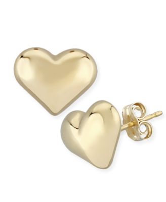 Macy's - Puffed Heart Stud Earrings Set in 14k Yellow Gold (8mm)