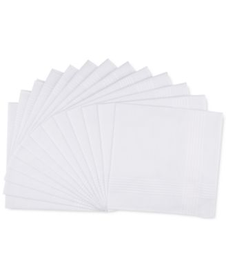 Club Room - Men's 3-Pc. White Border-Stripe Handkerchief Set