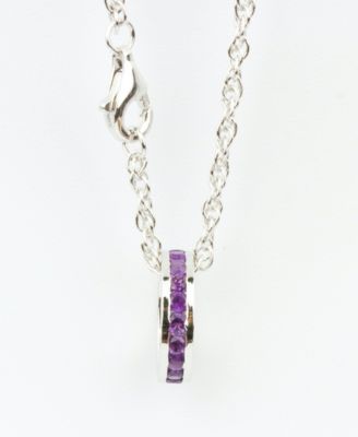 Macy's - Semi Precious Birthstone Charm with 18" Chain in Sterling Silver