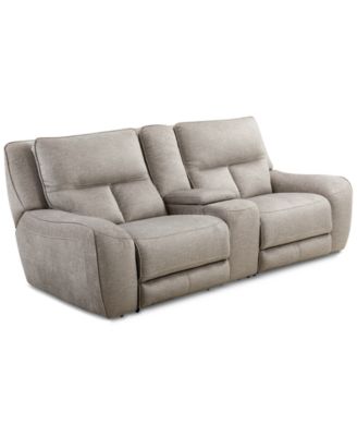 Furniture - Terrine 3-Pc. Fabric Sofa with 2 Power Motion Recliners and 1 USB Console
