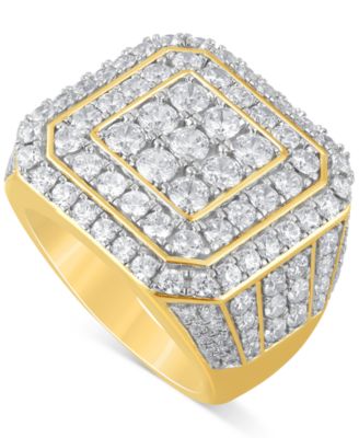 Macy's - Men's Diamond Cluster Ring (5 ct. t.w.) in 10k Gold