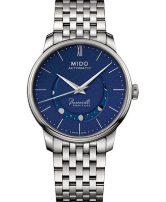 Mido - Men's Swiss Automatic Baroncelli Smiling Moon Stainless Steel Bracelet Watch 39mm
