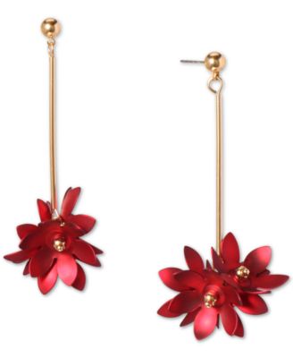 Holiday Lane - Gold-Tone Poinsettia Drop Earrings
