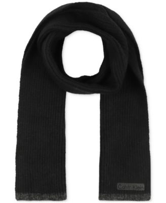 Calvin Klein - Men's Tipped Rib Logo Scarf
