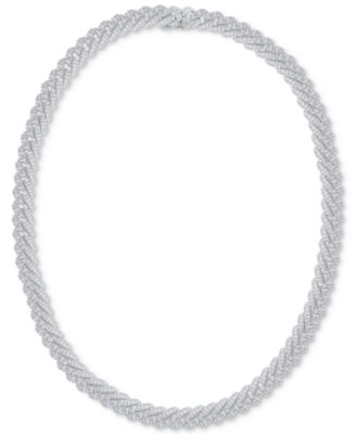 Badgley Mischka - Lab Grown Diamond Link 17-1/2" Necklace (15 ct. t.w.) in 14k White Gold