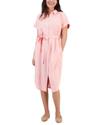 Style & Co - Petite Belted Woven Shirtdress