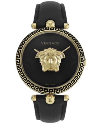 Versace - Women's Palazzo Empire Black Leather Strap Watch 39mm