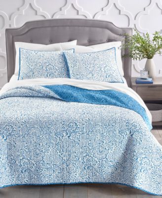 Charter Club - Painted Floral Quilt, Full/Queen, Created for Macy's