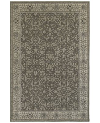 JHB Design - Tidewater  Floral Sarouk Grey/Ivory 6'7" x 9'6" Area Rug