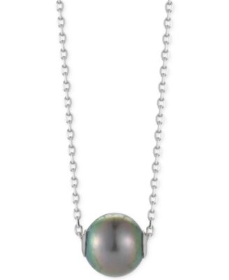 Macy's - Cultured Tahitian Pearl Pendant Necklace (10mm) in Sterling Silver
